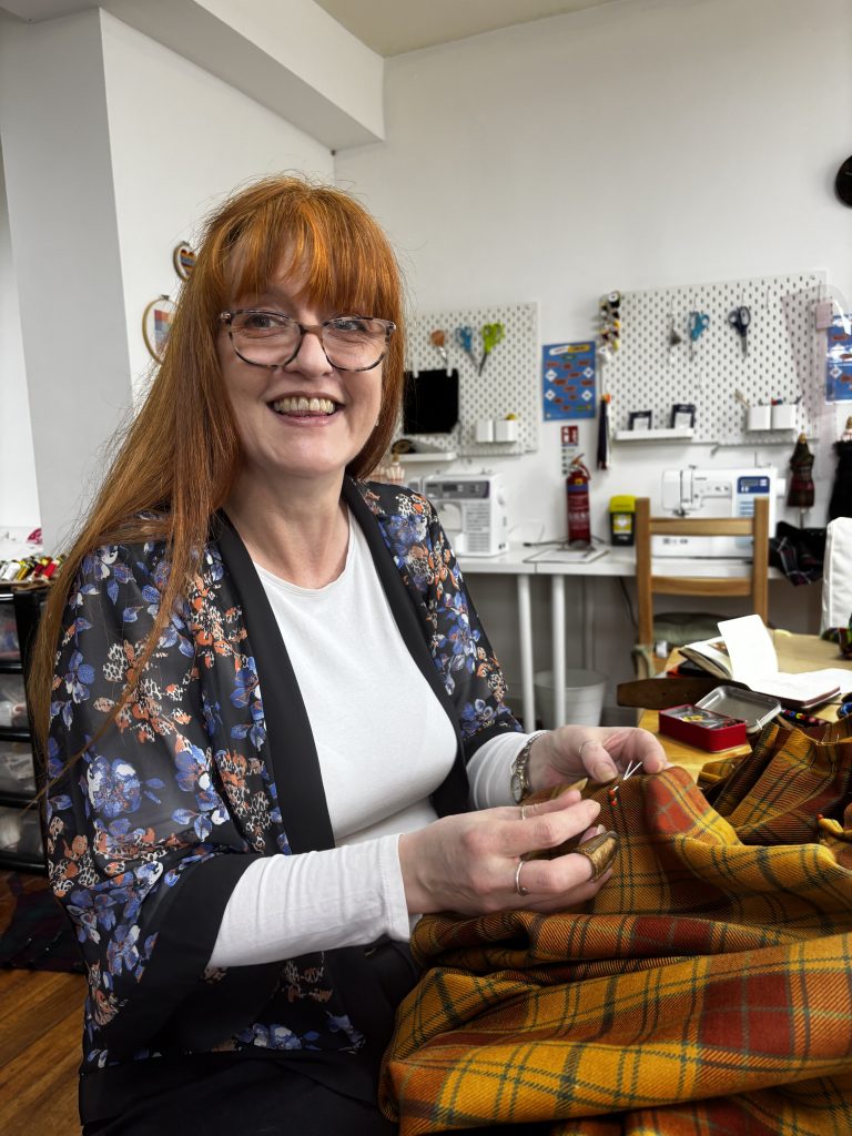 Our kiltmaking tutor Siobhan Schulberg